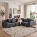 Oversized Cloud Velvet Curved Sectional Couch - 118'