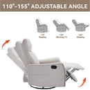 Heat Massage Manual Recliner Chair with Rocker and Swivel
