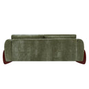 89"L Chenille Sofa with Wooden Legs – Olive by HouseOfZazla