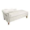 Chaise Lounge Indoor, Lounge Chair For Bedroom With Storage & Pillow, Modern Upholstered Rolled Arm Chase Lounge For Sleeping With Nailhead Trim For Living Room Bedroom Office by HouseOfZazla