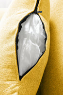 ADF Living Room Furniture Modern Leisure L Shape Couch Yellow Fabric