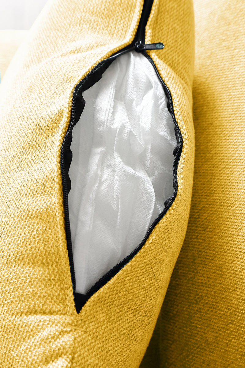 ADF Living Room Furniture Modern Leisure L Shape Couch Yellow Fabric