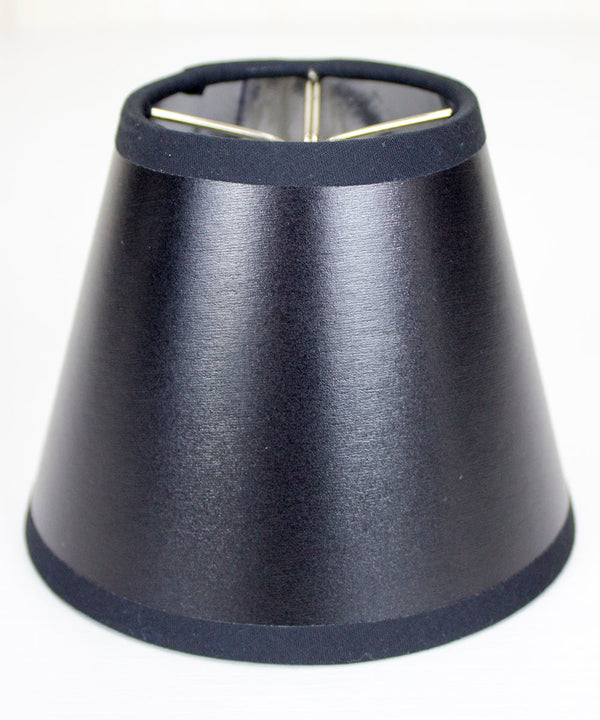 5"W x 4"H Set of 6 Black Parchment Silver-Lined Chandelier Lampshade, photo 2 of 9