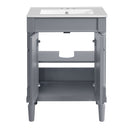 Bathroom Vanity With Top Sink, 2 Tier Storage Cabinet