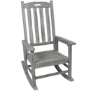 Wooden Oversized Porch Rocker Chair With Wide Seat and Tall Backrest