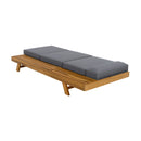 LOUNGE CHAISE SET WITH HEADREST,SPACE AVAILABLE ON ONE SIDE, ACACIA WOOD WITH WATER-RESISTANT LOUNGE CUSHIONS (DARK GREY & 3-FOLD & 4 inch) - MATCHING CREAM/BEIGE VERSION AVAILABLE