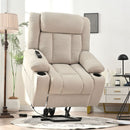 Power Lift Recliner Chair With Extended Footrest, Remote Control, Cup Holders, And Side Pockets by HouseOfZazla