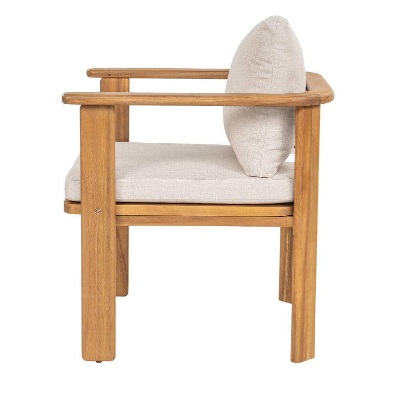 Kaja Outdoor Acacia Wood Dining Chair, Teak Finish Frame, photo 6 of 10