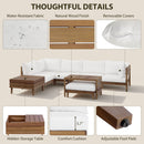 TOPMAX 8-Piece Acacia Wood Outdoor Patio Sofa Set by HouseOfZazla
