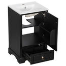 Bathroom Vanity With Sink, Soft Close Door, Adjustable U-Shaped Shelf