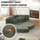 Semi Circular 2 In 1 Sofa Bed With Neck Pillow And Throw Pillows by HouseOfZazla