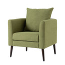 Barrel Chair, Modern Accent Chair, Fabric Armchair Club Chair, Upholstered Arm Chair With Solid Wood Legs, Waist Pillow, Padded Single Chair For Living Room / Bedroom / Study / Waiting Room - Olive Green by HouseOfZazla