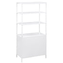 Amherst 3-shelf Radio Weave Cane Metal Accent Cabinet White