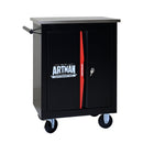 Double Door Clapboard Multi-Function Tool Cart - Black / Red by HouseOfZazla