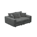 Convertible Deep Seat Sofa With Soft Pillows And Ottomans