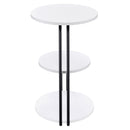 Dixon - 3 Tier Round Accent Side Table With Slim Legs - White / Black