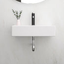 Modern Ceramic Rectangular Wall Mounted Bathroom Sink With Faucet Hole & Overflow