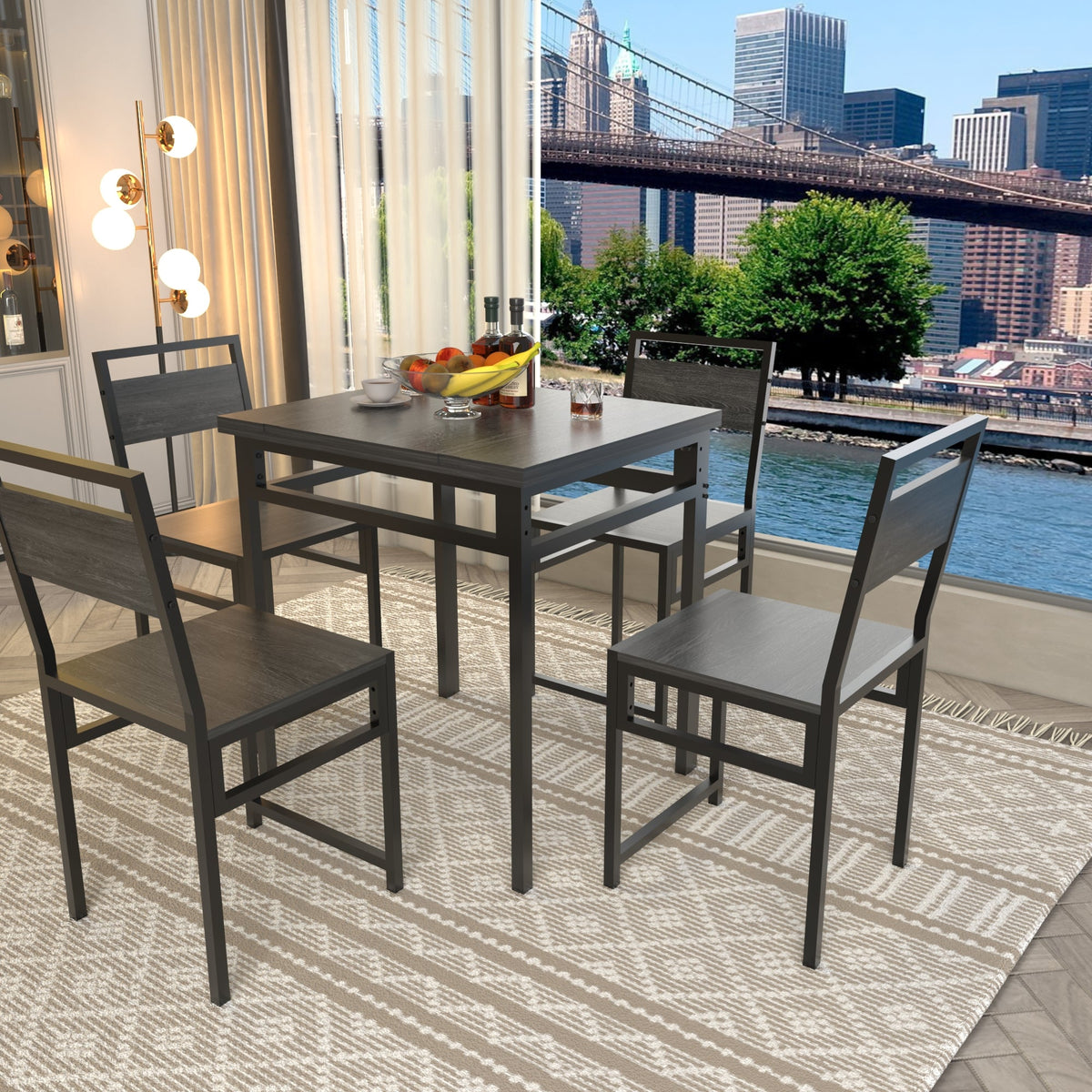 Extendable Dining Table Set with 4 Chairs, photo 9 of 10