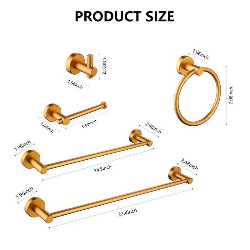 6 Piece Bathroom Towel Rack Set Wall Mount