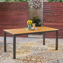 Rectangular Outdoor Dining Table Tabletop With Iron Legs - Black by HouseOfZazla