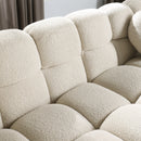 87.4 length, 35.83" deepth, human body structure for USA people, marshmallow sofa,boucle sofa, 3 seater, BEIGE BOUCLE