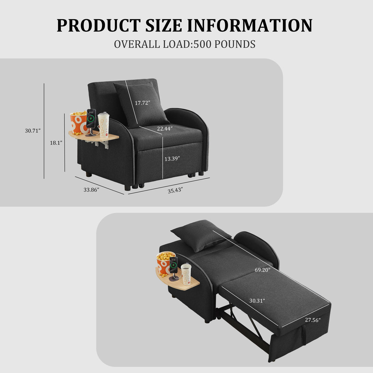 3-in-1 Convertible Sofa Chair Bed, photo 2 of 10