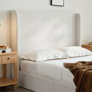 Caron - Queen Size Upholstered Wingback Bed With Adjustable Base Bundle Set - Ivory by Unique Piece Furniture