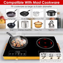 7000W Double Ceramic Electric Cooktop with 11 Power Levels & Timer