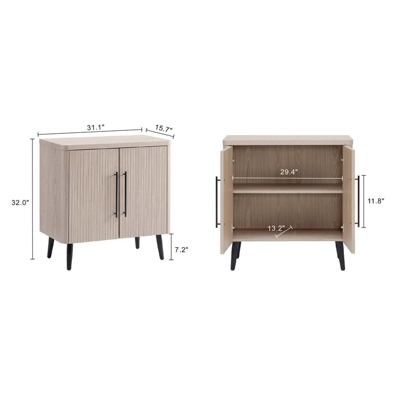 Jodie - Fluted Accent Cabinet - Oak, photo 4 of 11