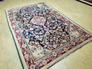 4' X 6' Antique Handmade India Floral Oriental Wool Rug Carpet Organic Blue