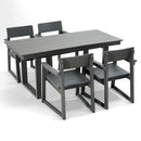 5 Piece Outdoor Dining Set with Umbrella Hole and 4 Armrest Chairs