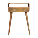 Solid Wood Mini Curved Oak-ish Console Table