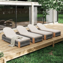 Outdoor Chaise Lounge Chair with Adjustable Backrest and Cushion by HouseOfZazla