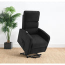 Royston - Upholstered Power Lift Recliner With Remote Comfort - Black by HouseOfZazla