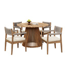 Patio Set Outdoor Acacia Wood Furniture Sets - Braided Dining Chairs and Patio Dining Table