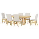 Topmax - 7 Piece Traditional Extendable Dining Table Set With Butterfly Leaf And 6 Upholstered Dining Table Set by HouseOfZazla