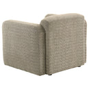 Dorset Fabric Upholstered Round Track Arm Accent Chair Brown