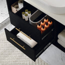 Modern 39.4-In Wall-Mounted Bathroom Vanity with Oval Ceramic Sink
