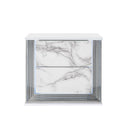 Moon - Marble Nightstand With LED - White by HouseOfZazla
