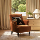 Eloise 30' Pleated Sock Arm Accent Armchair, Burnt Orange Performance Velvet