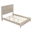 Solid Wood Queen Platform Bed Frame with Tall Headboard by HouseOfZazla