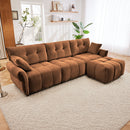 Sofa Set With Ottoman And Pillows, Textured, High Resilience Cushions by HouseOfZazla