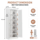 Kitchen Pantry Cabinet With 5 Adjustable Shelves, Freestanding Storage For Kitchen - White by HouseOfZazla