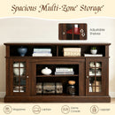 58" TV Stand with Glass Door Cabinets for TVs up to 65"
