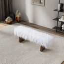 Henley - Fur Bench - White Khaki by Unique Piece Furniture