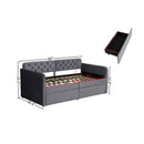 Twin Size Upholstered Daybed With 2 Storage Drawers And USB Charging Design - Gray