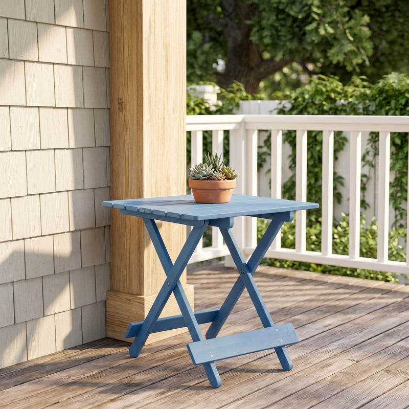 Folding Square Table For Backyard - Blue, photo 4 of 11