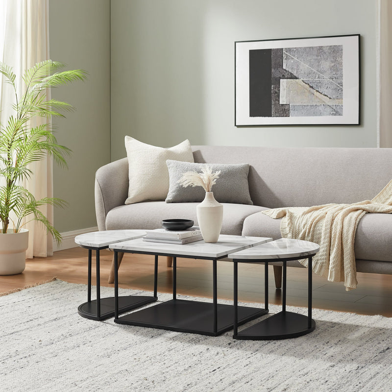 Contemporary 3 Piece Coffee Table Set