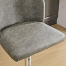 Swivel Barstools Adjusatble Seat Height With Chrome Base, Modern PU Upholstered Bar Stools with the whole Back Tufted, for Home Pub and Kitchen Island,Gray, Set of 2