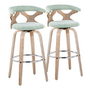 Gardenia - Contemporary Fixed Height Barstool With Swivel With Round Footrest (Set of 2) by HouseOfZazla